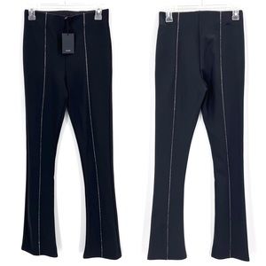 NBD NWT black pants white stitching pull-on Sz S